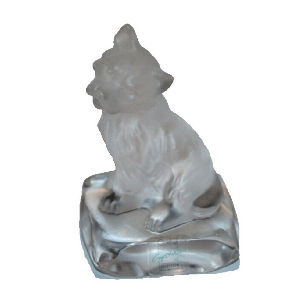 vintage Goebel Crystal Collection terrier puppy dog paperweight 24% Lead Crystal